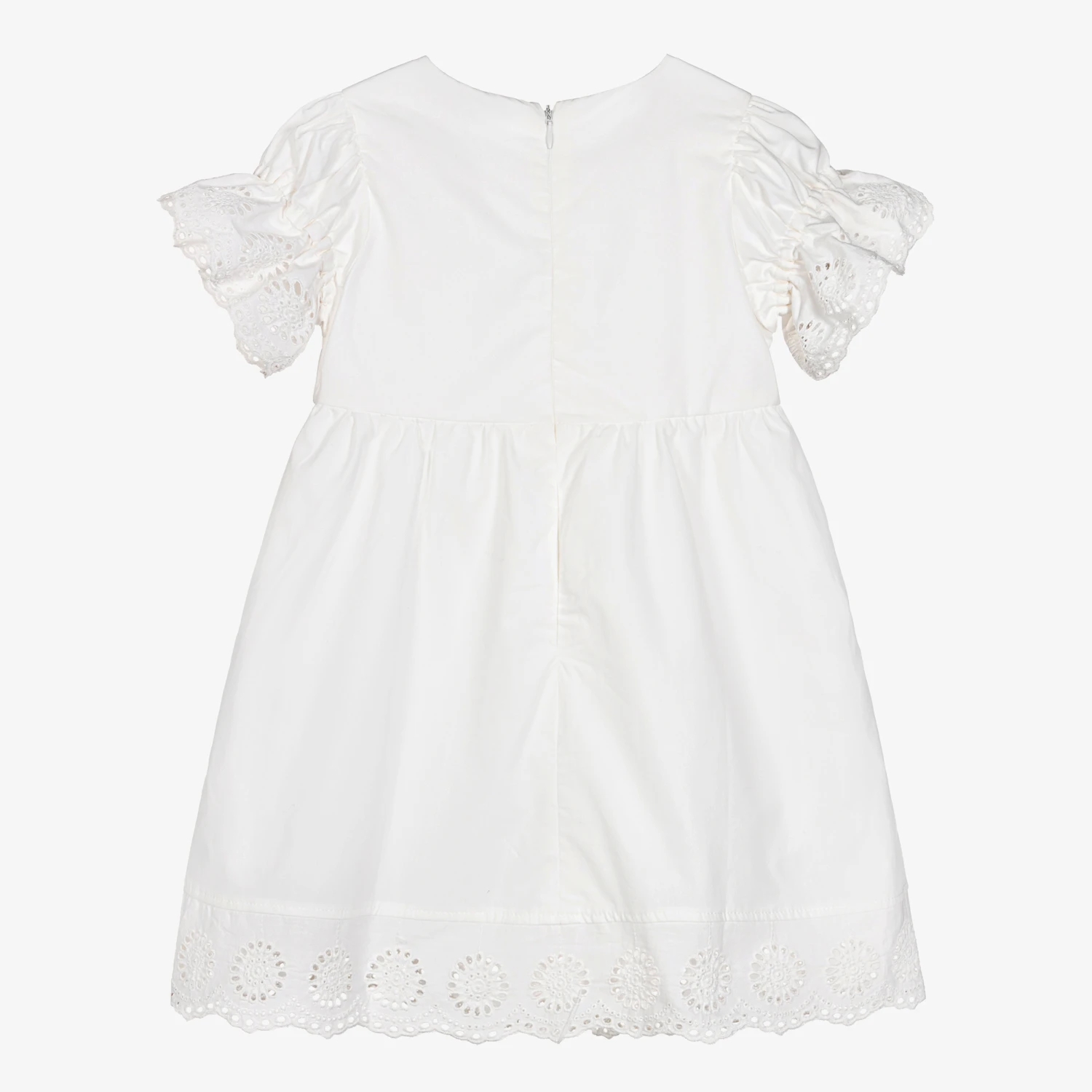 Le Chic Girls Ivory Broderie Anglaise Cotton Dress 3 Le Chic Girls Ivory Broderie Anglaise Cotton Dress - Image 3