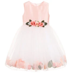 Lesy Luxury Pink Silk Petal Dress