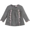 Lili Gaufrette Girls Grey Cotton Blouse