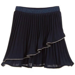 Lili Gaufrette Girls Navy Blue Pleated Skirt