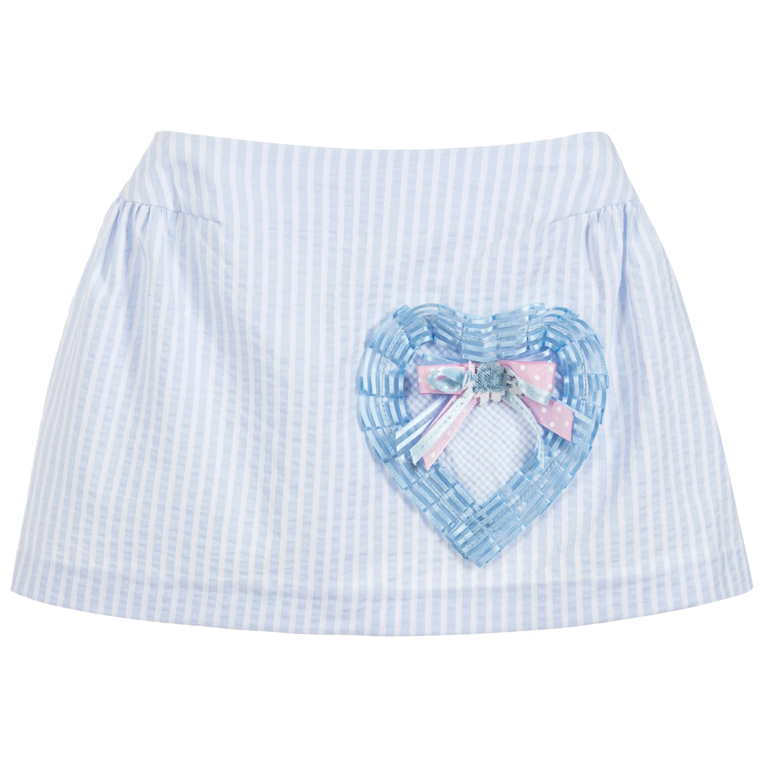Little Darlings Girls Blue Striped Skirt 1 Little Darlings Girls Blue Striped Skirt