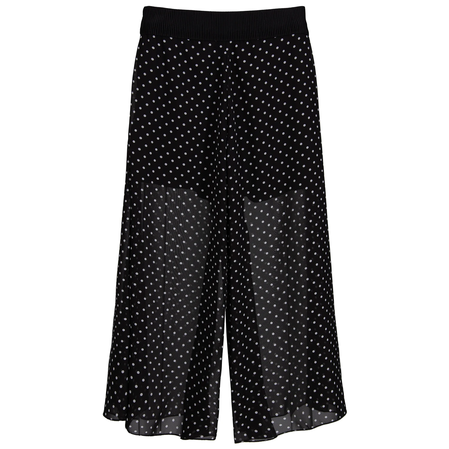 Loredana Black Dotted Chiffon Culottes 3 Loredana Black Dotted Chiffon Culottes - Image 3