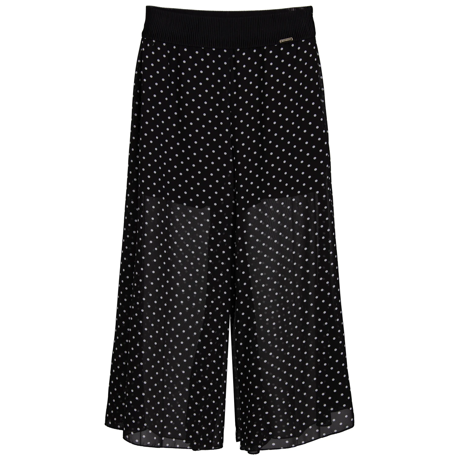 Loredana Black Dotted Chiffon Culottes 1 Loredana Black Dotted Chiffon Culottes