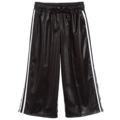 Loredana Black Faux Leather Culottes