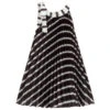 Loredana Black & White Pleated Dress