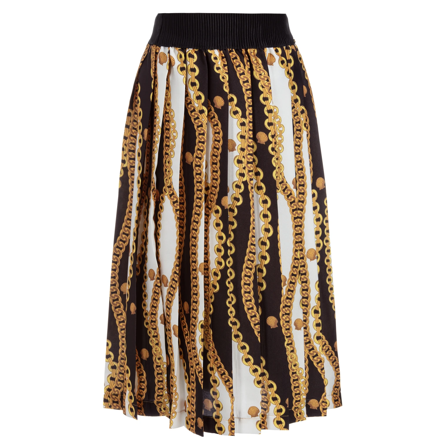Loredana Gold & Black Pleated Skirt 1 Loredana Gold & Black Pleated Skirt