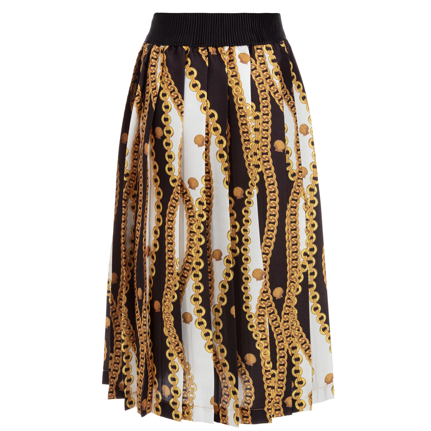 Loredana Gold & Black Pleated Skirt 2 Loredana Gold & Black Pleated Skirt - Image 2