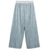 Loredana Silver Blue Pleated Culottes