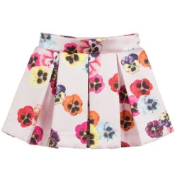 Love Made Love Pink Pansy Print Skater Skirt