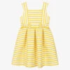 Mama Luma Girls Yellow Stripe Satin Dress