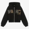 Marc Ellis Girls Black Logo Zip-Up Top
