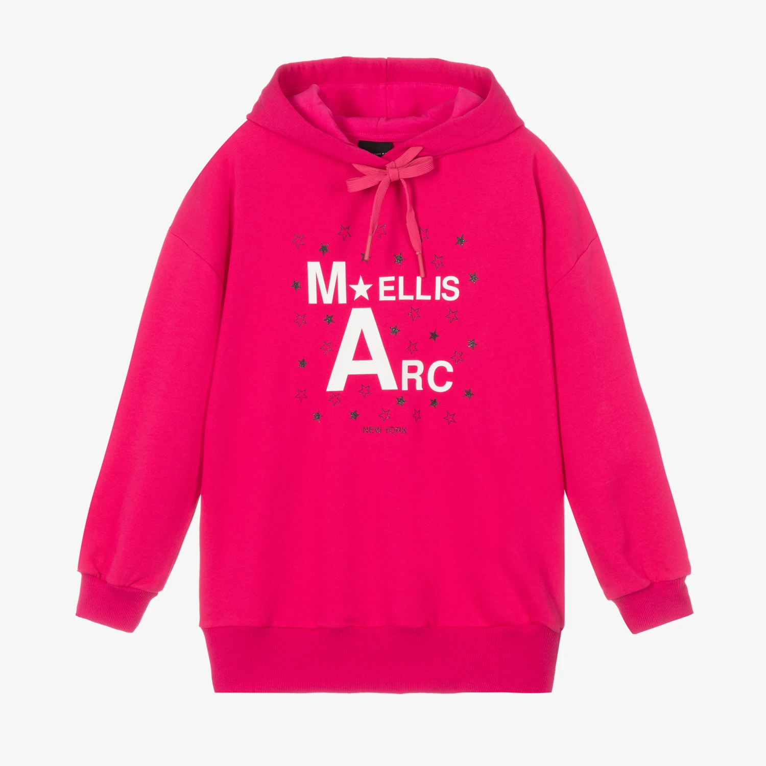 Marc Ellis Girls Pink Cotton Logo Hoodie 1 Marc Ellis Girls Pink Cotton Logo Hoodie