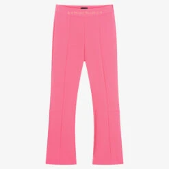 Marc Ellis Girls Pink Crêpe Flared Trousers