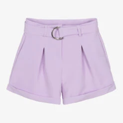 Marc Ellis Girls Purple Belted Shorts