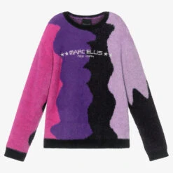 Marc Ellis Girls Purple Logo Sweater