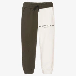 Marc Ellis Green & Ivory Cotton Joggers
