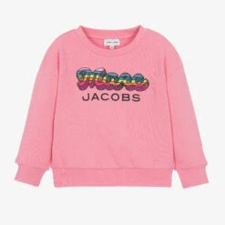 MARC JACOBS Girls Pink Cotton Logo Sweatshirt