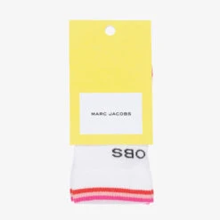 MARC JACOBS Girls White & Pink Logo Socks -Deals Whimsy Collection Store marc jacobs girls white pink logo socks 469415 8208c2c0e4bab2642b9671ad59c55882e3203060