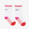 MARC JACOBS Girls White & Pink Logo Socks