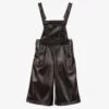 Mayoral Black Faux Leather Dungarees