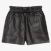 Mayoral Black Faux Leather Shorts