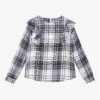 Mayoral Black & White Tartan Blouse