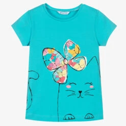 Mayoral Blue Cat Butterfly T-Shirt