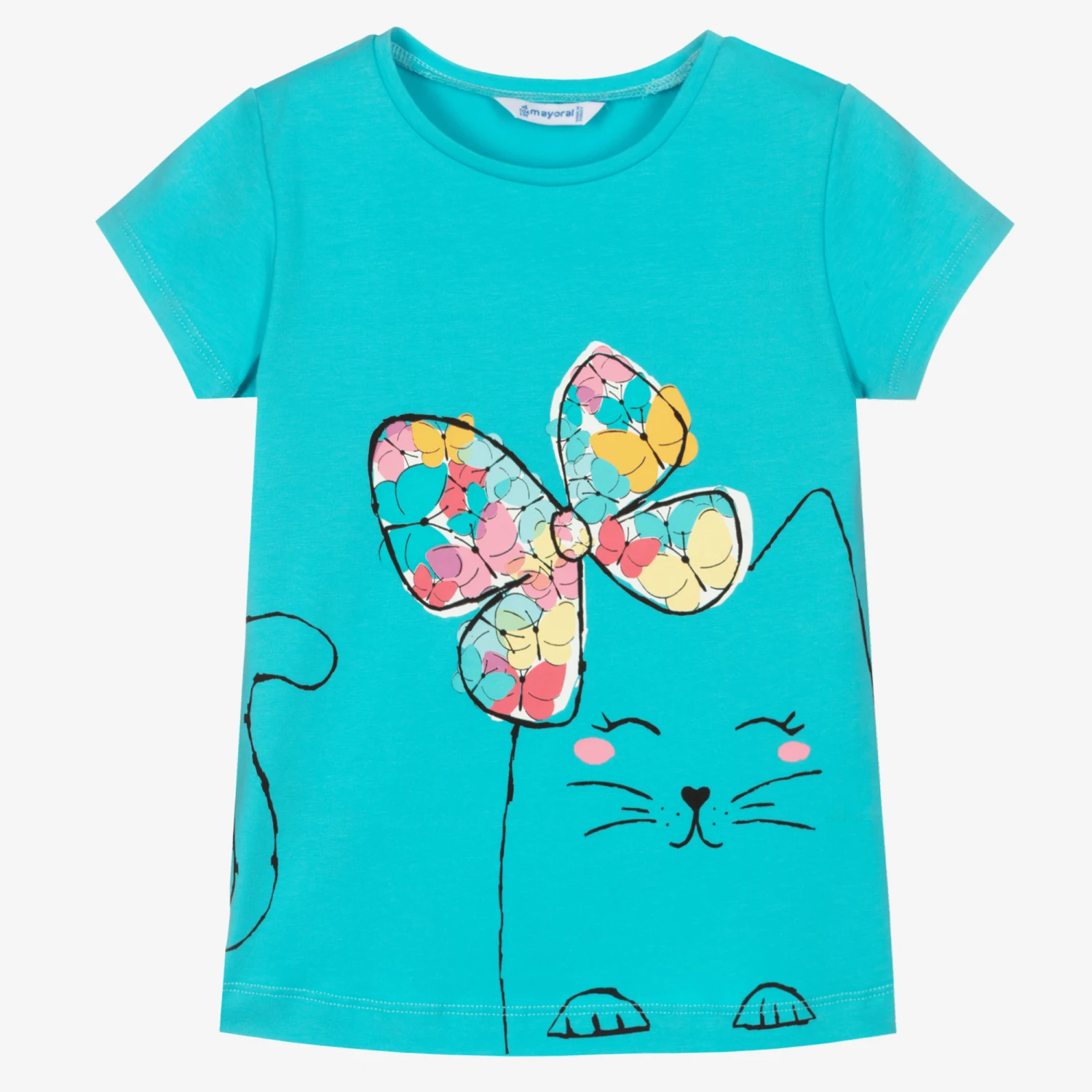 Mayoral Blue Cat Butterfly T-Shirt 1 Mayoral Blue Cat Butterfly T-Shirt