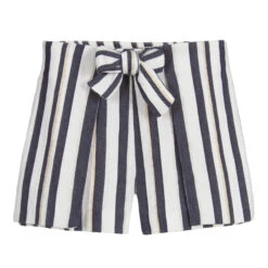 Mayoral Blue & Ivory Striped Shorts