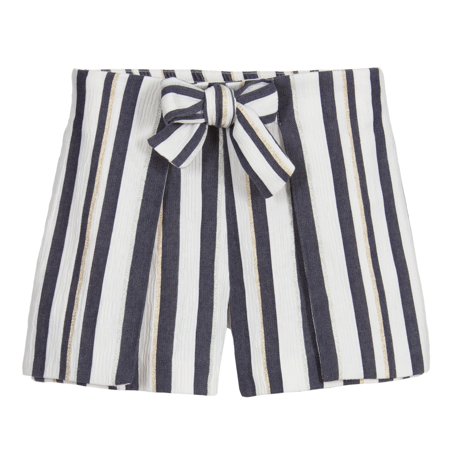 Mayoral Blue & Ivory Striped Shorts 1 Mayoral Blue & Ivory Striped Shorts