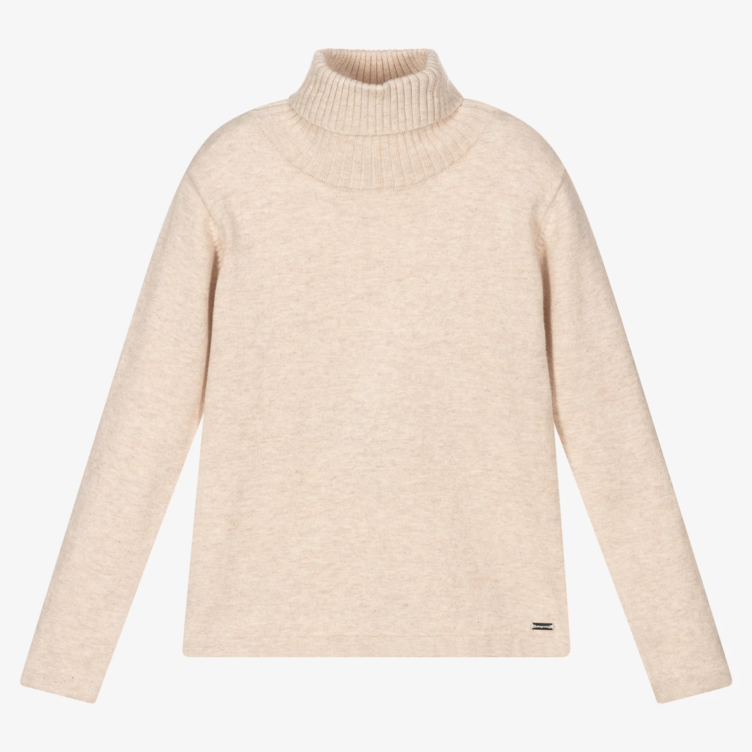 Mayoral Girls Beige Roll Neck Top 1 Mayoral Girls Beige Roll Neck Top