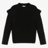 Mayoral Girls Black Cable Knit Sweater
