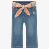 Mayoral Girls Blue Denim Floral Jeans