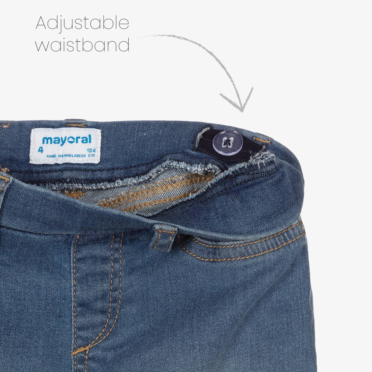 Mayoral Girls Blue Denim Jeggings 3 Mayoral Girls Blue Denim Jeggings - Image 3