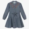Mayoral Girls Blue Embroidered Dress