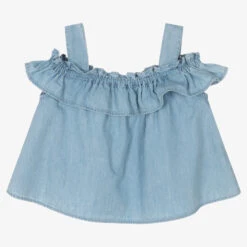 Mayoral Girls Blue Ruffled Chambray Blouse -Deals Whimsy Collection Store mayoral girls blue ruffled chambray blouse 496323 31fd8c583116e133f3726f6e77bf9035b682f494