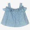 Mayoral Girls Blue Ruffled Chambray Blouse