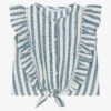 Mayoral Girls Blue Stripe Cotton Blouse