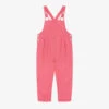 Mayoral Girls Bright Pink Floral Dungarees