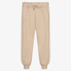 Mayoral Girls Glittery Beige Joggers