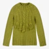 Mayoral Girls Green Cable Knit Sweater