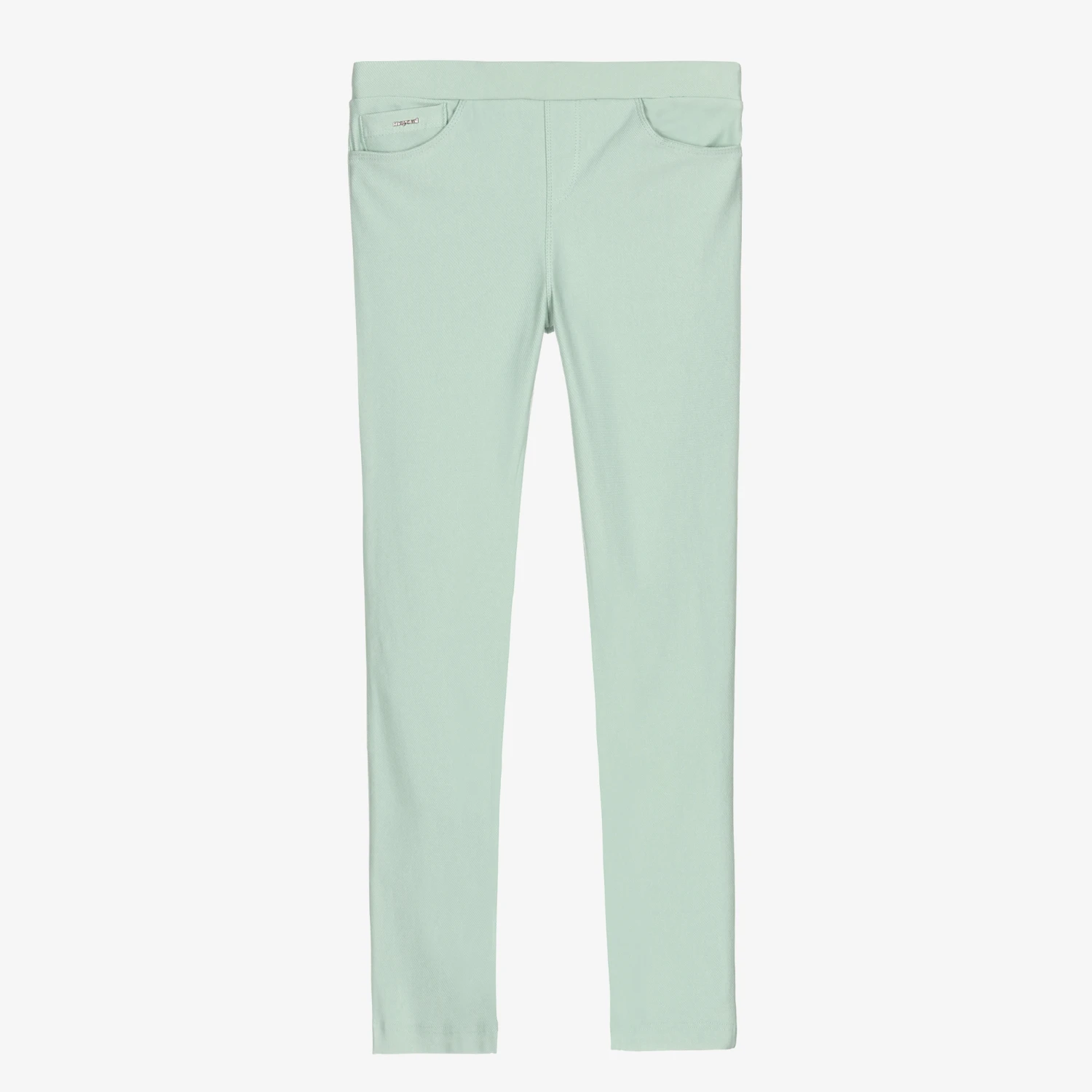 Mayoral Girls Green Cotton Jeggings 1 Mayoral Girls Green Cotton Jeggings