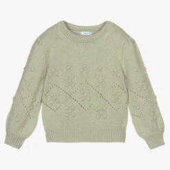 Mayoral Girls Green Knit Sweater