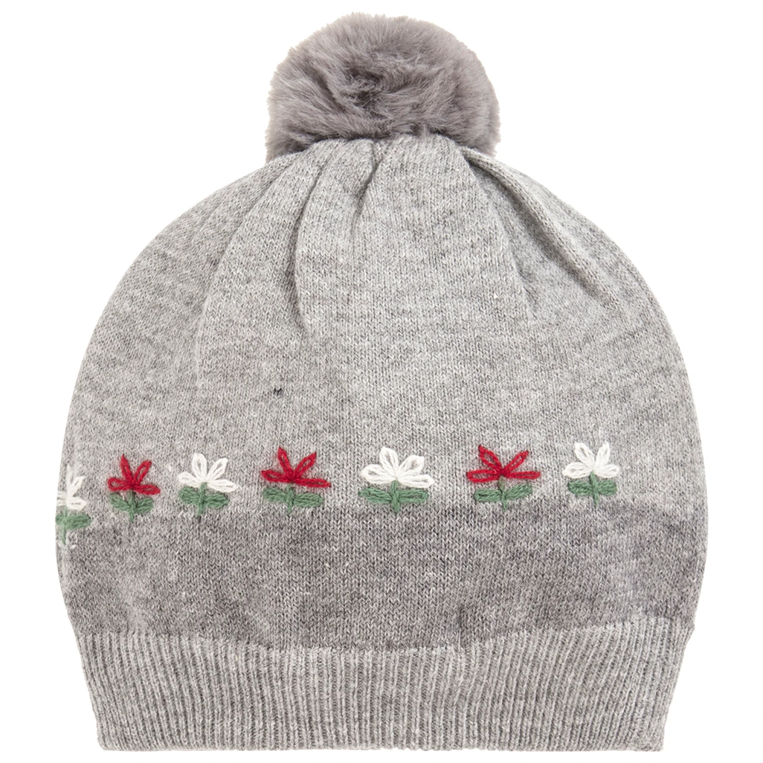 Mayoral Girls Grey Cotton Knit Hat Set 3 Mayoral Girls Grey Cotton Knit Hat Set - Image 3