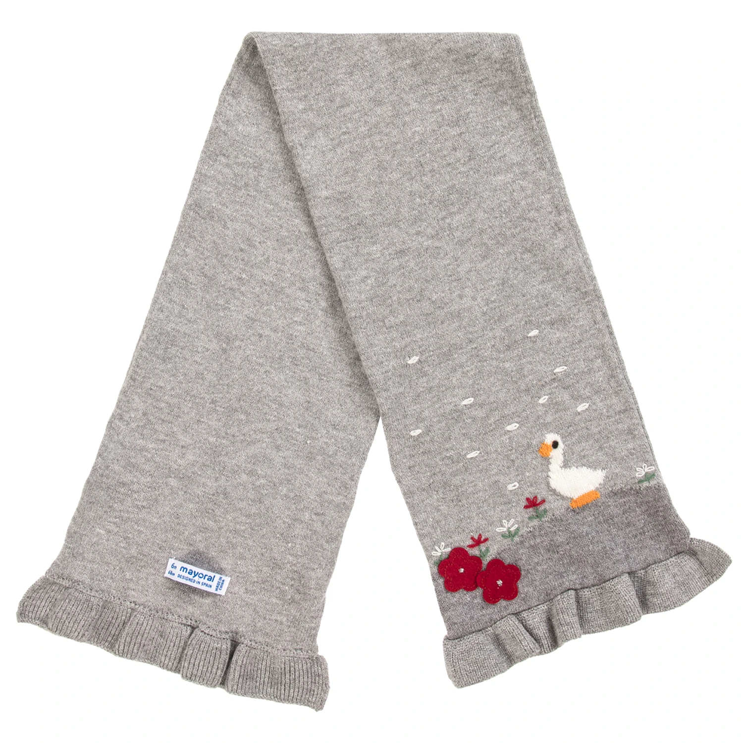 Mayoral Girls Grey Cotton Knit Hat Set 2 Mayoral Girls Grey Cotton Knit Hat Set - Image 2