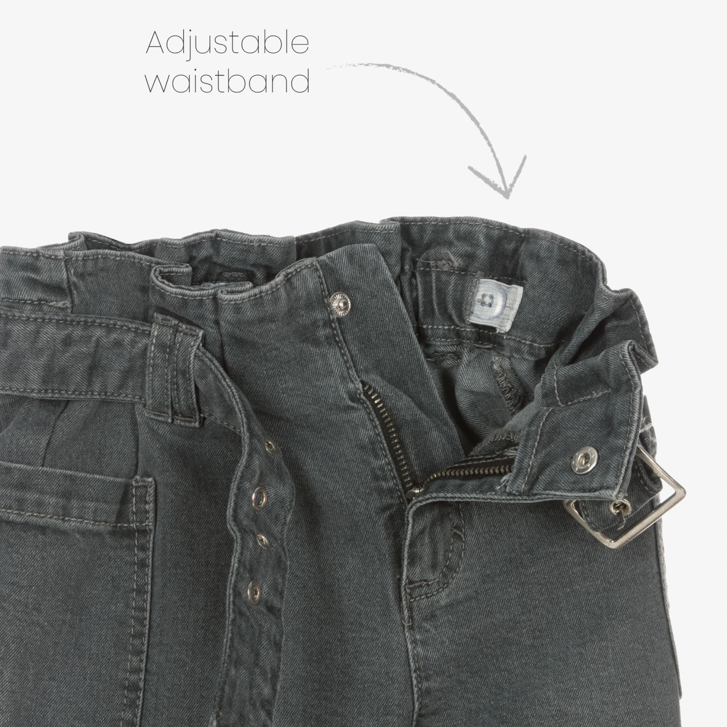 Mayoral Girls Grey Denim Jeans 3 Mayoral Girls Grey Denim Jeans - Image 3