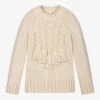 Mayoral Girls Ivory Cable Knit Sweater