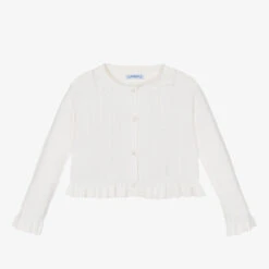 Mayoral Girls Ivory Cotton Knit Cardigan