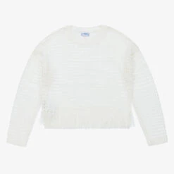 Mayoral Girls Ivory Crochet Sweater