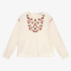 Mayoral Girls Ivory Embroidered Blouse